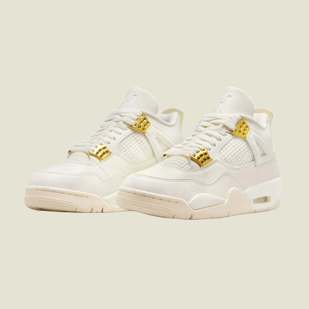 AIR JORDAN 4 RETRO WMNS 'WHITE AND GOLD'